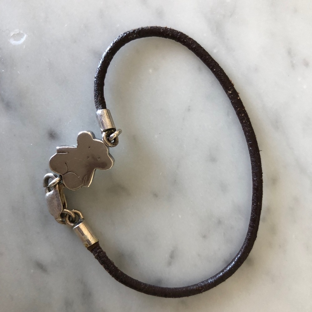 Tous bracelet in silver and leather